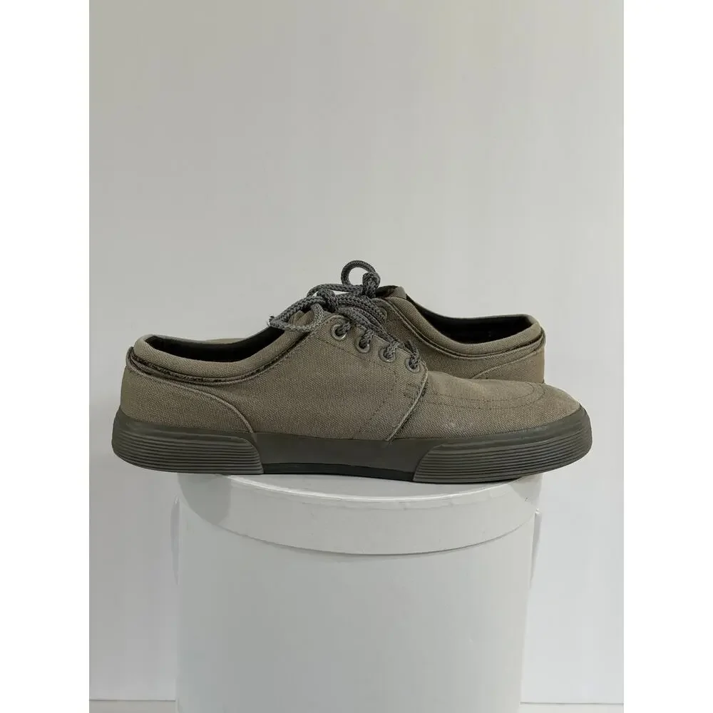 Polo Ralph Lauren Faxon Low Canvas Boat Sneakers Discontinued Gray Men's Size 9D